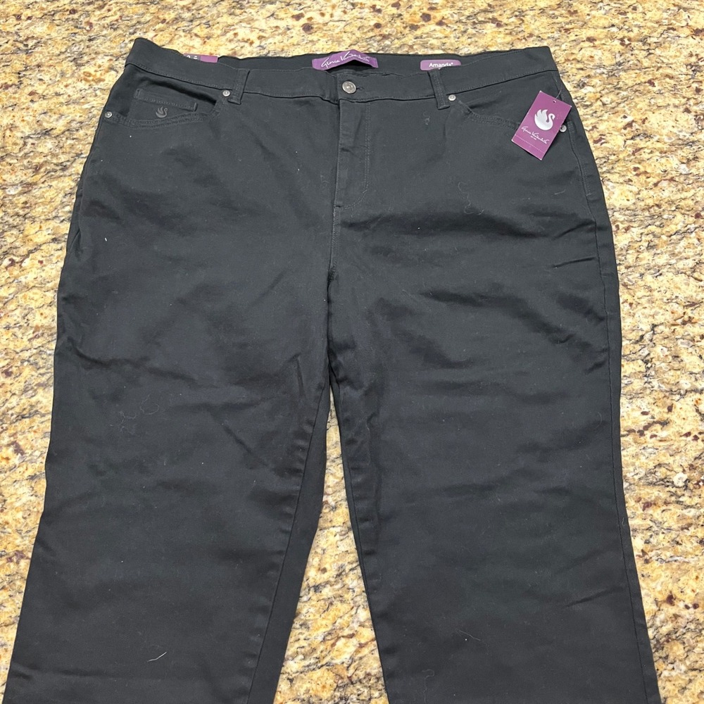 New Gloria Vanderbilt Amanda Jeans Womens 20W Black Tapered Leg